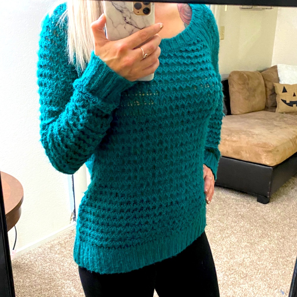 Blue knit sweater